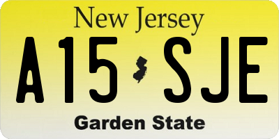 NJ license plate A15SJE