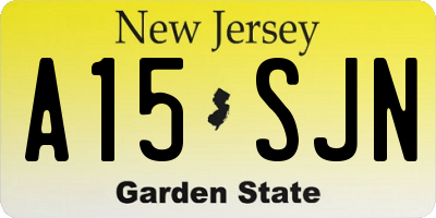 NJ license plate A15SJN