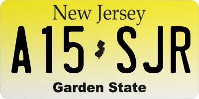 NJ license plate A15SJR