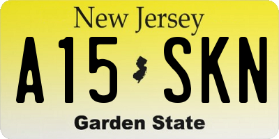 NJ license plate A15SKN