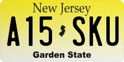 NJ license plate A15SKU