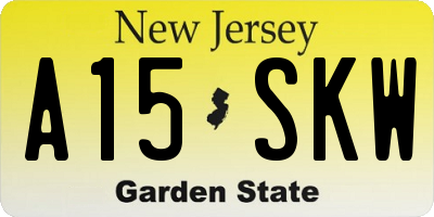 NJ license plate A15SKW