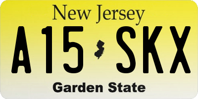 NJ license plate A15SKX