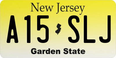 NJ license plate A15SLJ