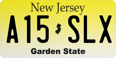 NJ license plate A15SLX