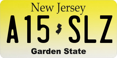 NJ license plate A15SLZ