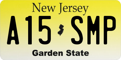NJ license plate A15SMP