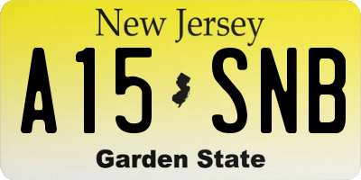 NJ license plate A15SNB