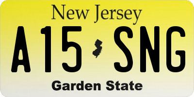 NJ license plate A15SNG