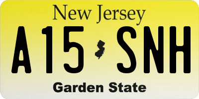 NJ license plate A15SNH