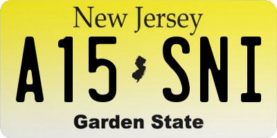 NJ license plate A15SNI