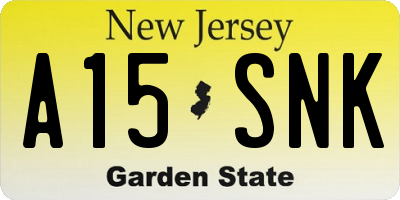 NJ license plate A15SNK