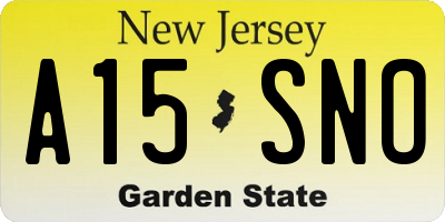 NJ license plate A15SNO