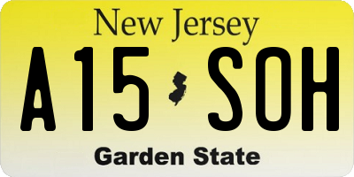 NJ license plate A15SOH