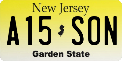 NJ license plate A15SON