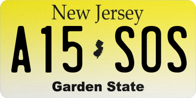 NJ license plate A15SOS