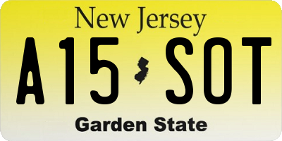 NJ license plate A15SOT