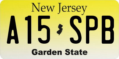 NJ license plate A15SPB