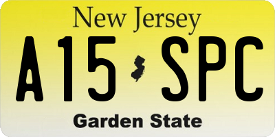 NJ license plate A15SPC