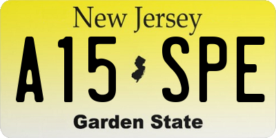 NJ license plate A15SPE