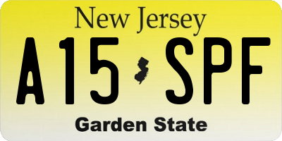 NJ license plate A15SPF