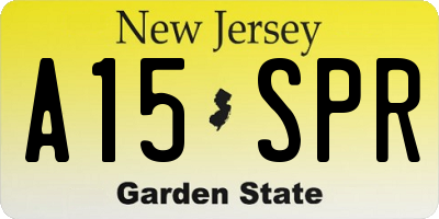 NJ license plate A15SPR