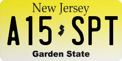 NJ license plate A15SPT