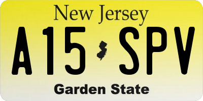 NJ license plate A15SPV