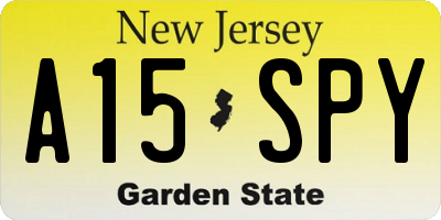 NJ license plate A15SPY