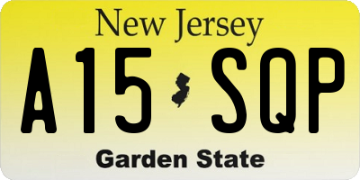 NJ license plate A15SQP