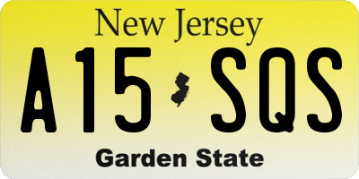 NJ license plate A15SQS