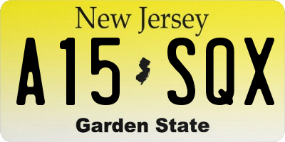 NJ license plate A15SQX