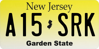 NJ license plate A15SRK