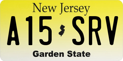 NJ license plate A15SRV