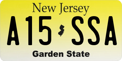 NJ license plate A15SSA