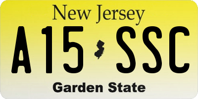 NJ license plate A15SSC