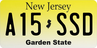 NJ license plate A15SSD
