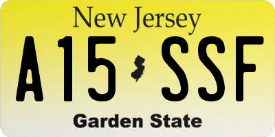 NJ license plate A15SSF