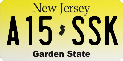 NJ license plate A15SSK