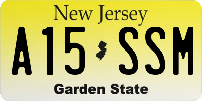 NJ license plate A15SSM