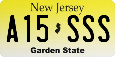 NJ license plate A15SSS