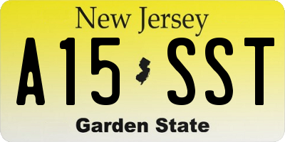 NJ license plate A15SST