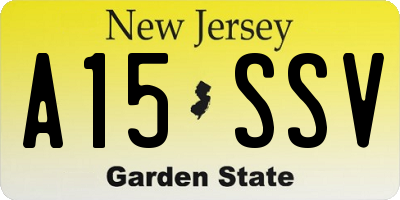 NJ license plate A15SSV