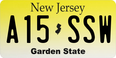NJ license plate A15SSW