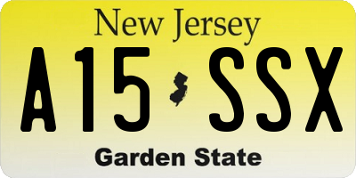 NJ license plate A15SSX