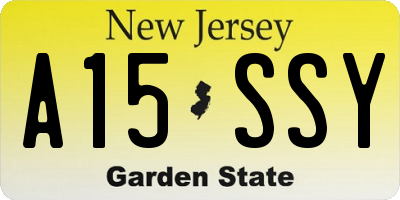 NJ license plate A15SSY