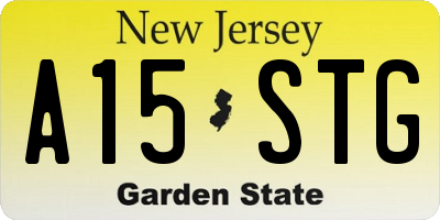 NJ license plate A15STG