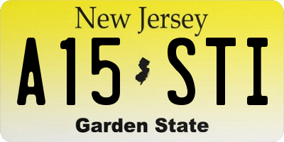 NJ license plate A15STI
