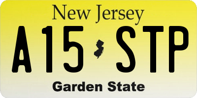 NJ license plate A15STP
