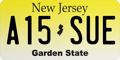NJ license plate A15SUE